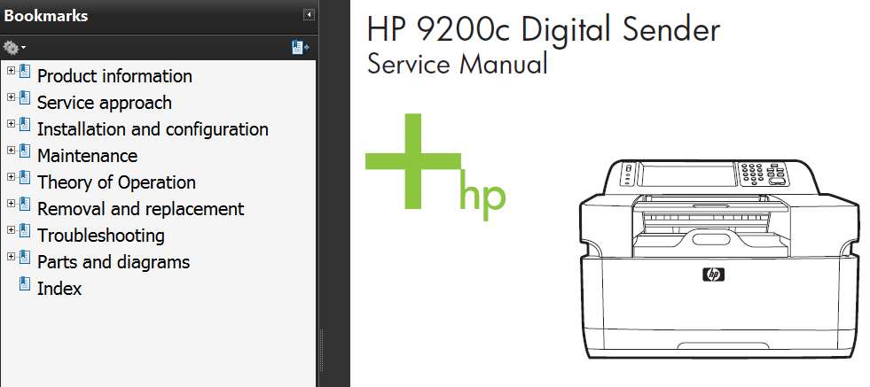 HP Digital Sender 9200C Service Manual, Parts and Diagrams Service Manuals download service